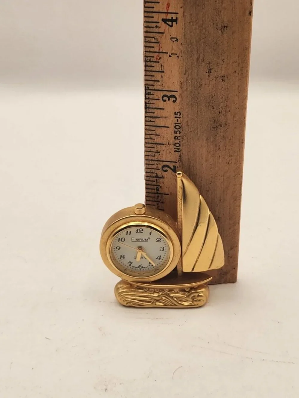 Himi - Miniature Clock - Brass / Metal - Sail - Quartz